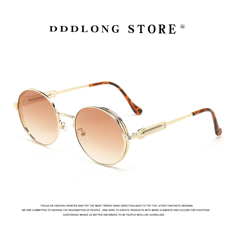 

DDDLONG Retro Fashion Round Sunglasses Women Men Sun Glasses Classic Vintage UV400 Outdoor Oculos De Sol D52