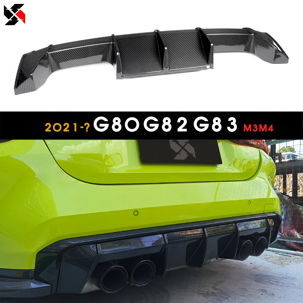 Rear Bumper Diffuser Lip Dry Carbon Material Rear Bumper Decor For BMW G82 G83 G80 M4 M3 2021+ Car Body Kits Styling EU-vertion