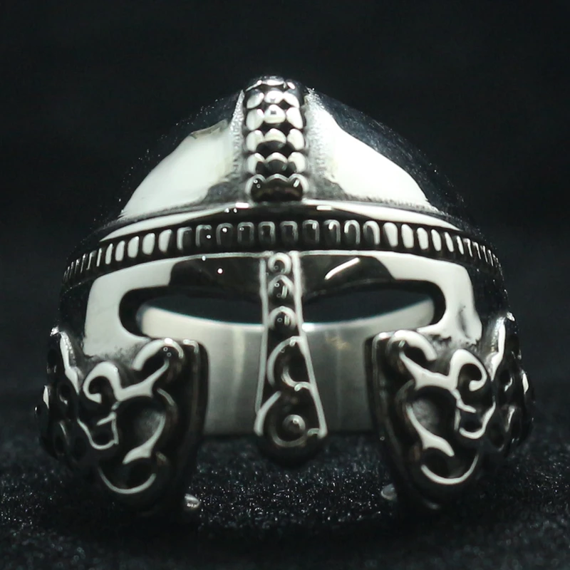 Mens Boys 316L Stainless Steel Cool Punk Gothic Spart Warrior Mask Newest Ring