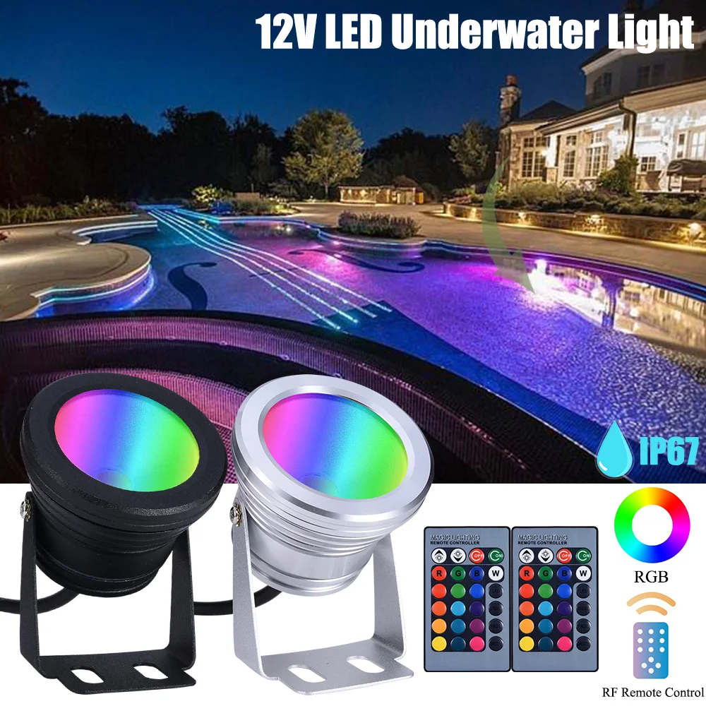 10W Waterproof RGB LED Flood Light Underwater Fountain Pool Pond Aquarium Spotlight Bulb Lamp Outdoor Garden Swimming Pool Light