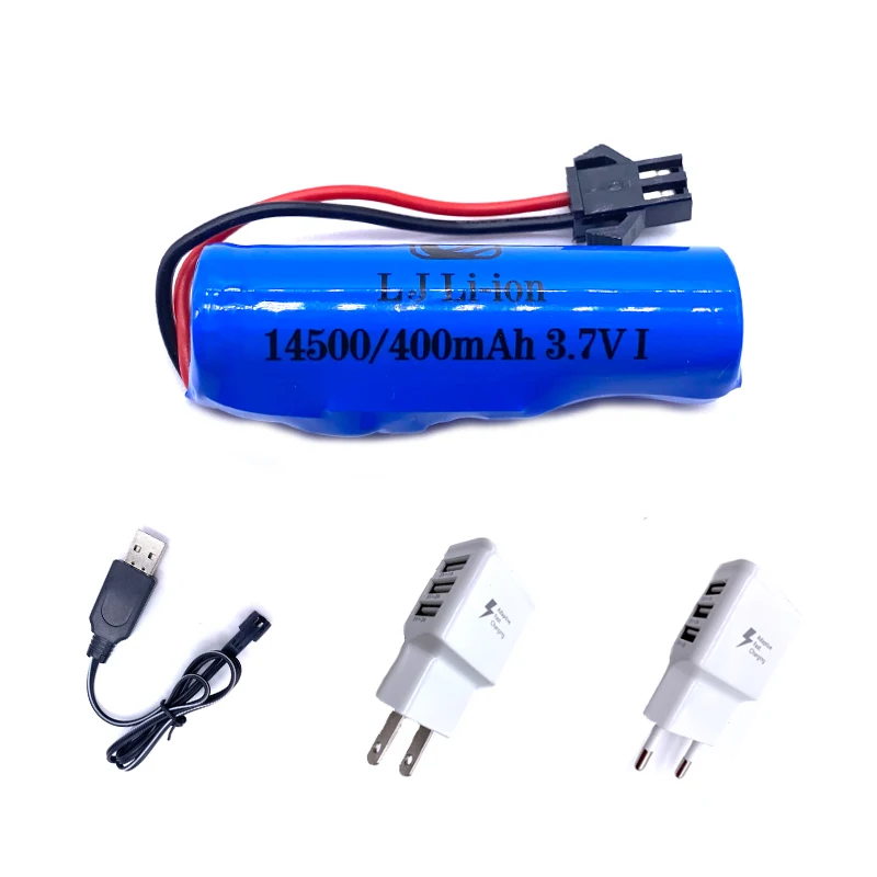 Lipo Batterie 3,7 v 400mah mit Ladegerät für JJRC C2 D828 Stunt Auto Airsoft Gun RC Auto Teile SM stecker 14500 Spielzeug Zubehör