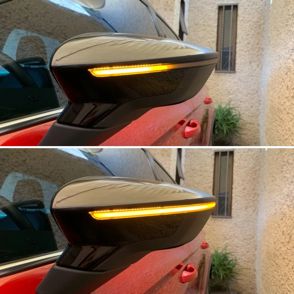 1 زوج LED مؤشرات مرآة ديناميكية مكررات ل سيات ليون 3 III 5F ITV MOT الجانب مرآة مؤشر متتابعة ضوء