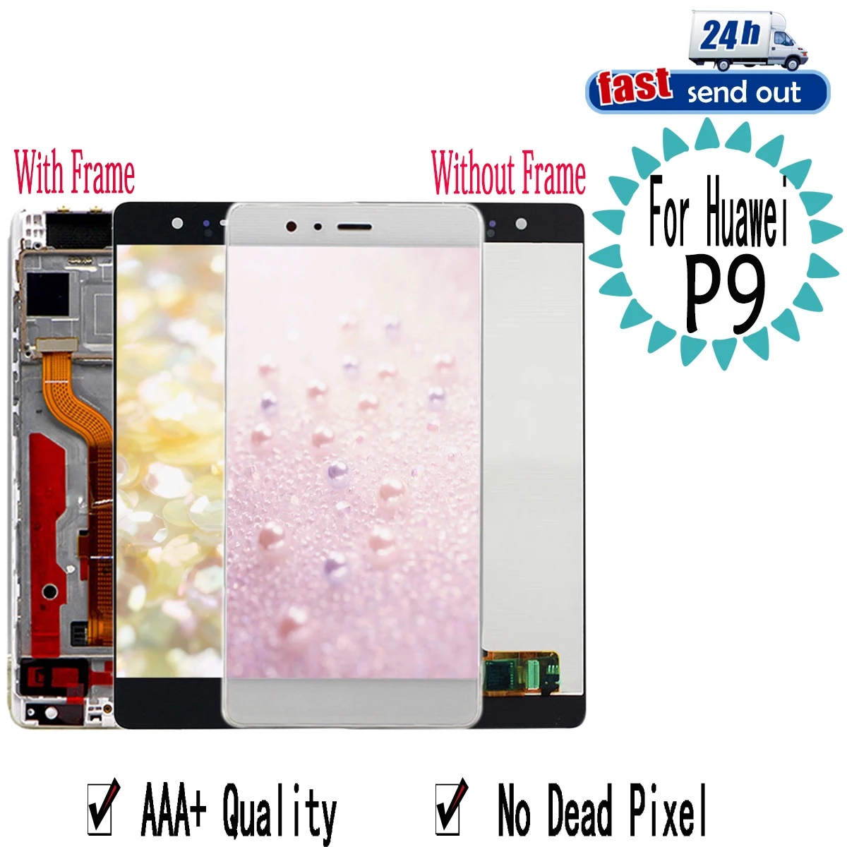 

5.2" LCD For Huawei P9 LCD Display EVA L09 L19 Touch Screen Digitizer Assembly Replacement with Frame For Huawei P9