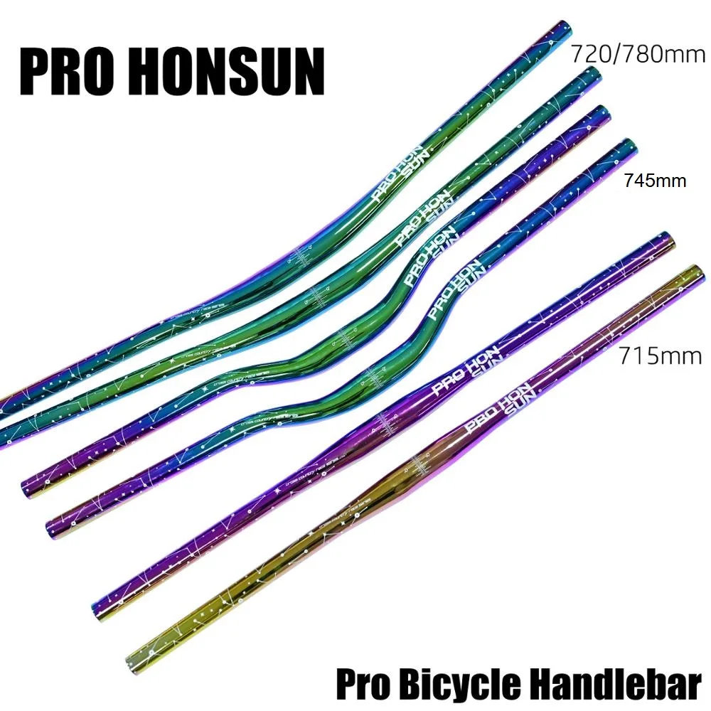 Rainbow Bicycle Riser Handlebar XC MTB AM DH Racing Bike Handlebar Mountain Road Bike Colorful Handlebar 31.8*715/720/745/780mm