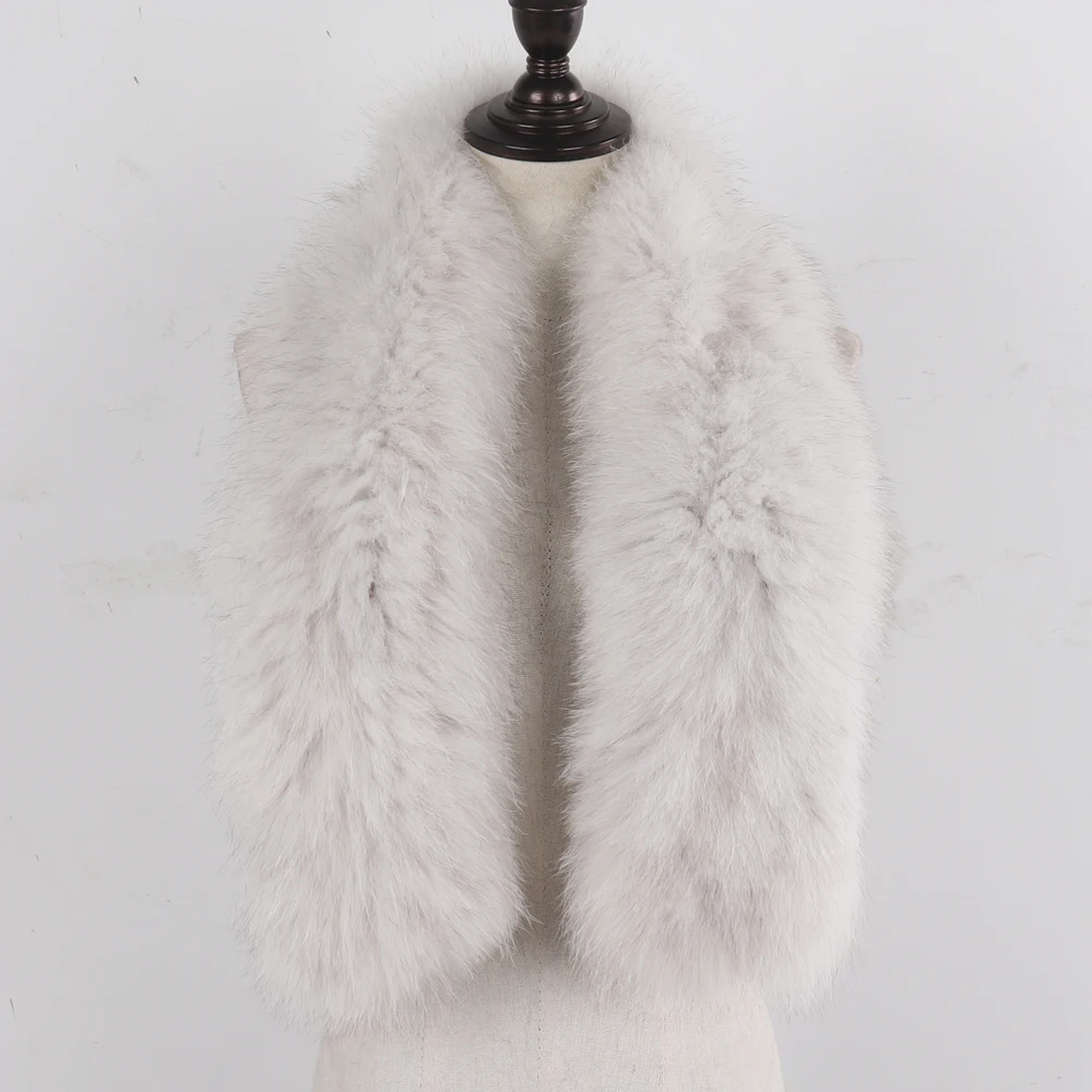 New Women Winter 100% Real Fox Fur Scarf Outdoor Keep Warm Thick Natural Fox Fur Scarves Lady Fashion Genuine Fox Fur Muffler