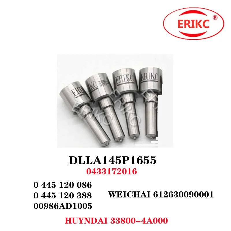 

ERIKC 4 pcs DLLA145P1655 Fuel Spray Nozzle DLLA 145P 1655 oem 0433172016 CR For WEICHAI 0445120388 0445120086