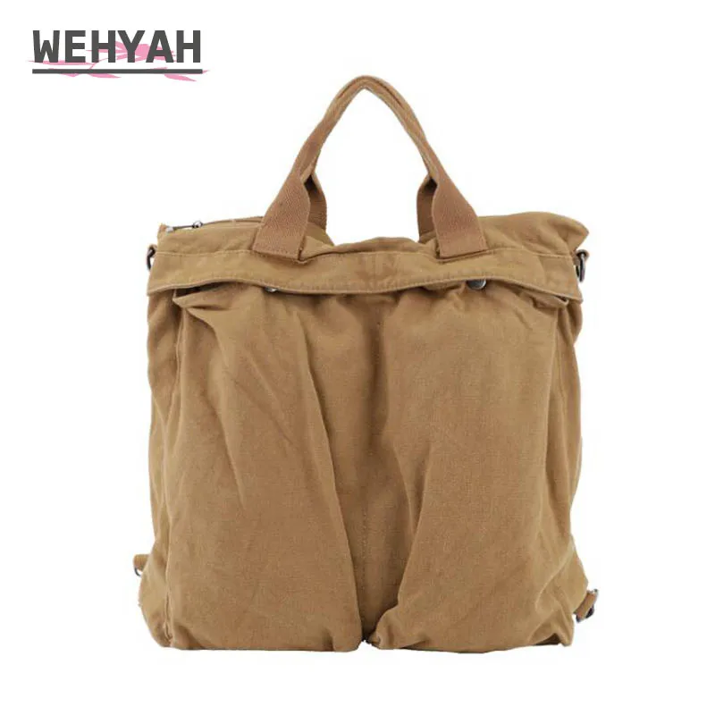 Wahyah Canvas Pack Bag Crossbody Bags for Woman Handbags Purse Oversize Totes Shoulder Bag Large Capacity Clutch Bag Solid ZY058