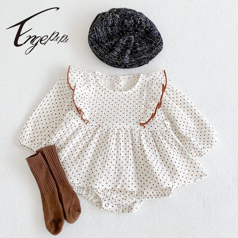 

Engepapa Fashion Baby Clothing Spring Autumn Baby Girls Princess Romper Dress Long Sleeves Dot Print Jumpsuit Ourfit Clothes