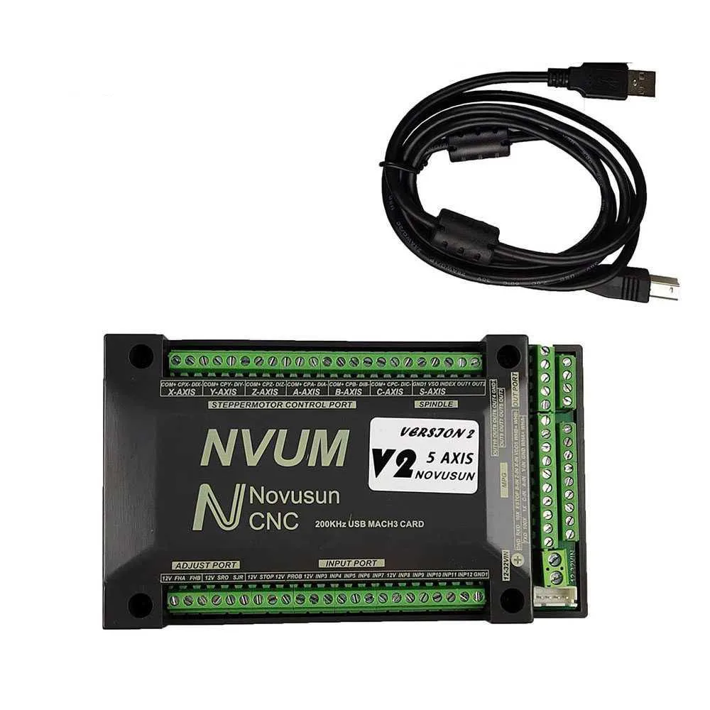 Nvem-kit de controle nc v2.1, sistema de controle de movimento, com cartão de controle de eixo 3/4/5/6, display digital, 6 eixos, volante