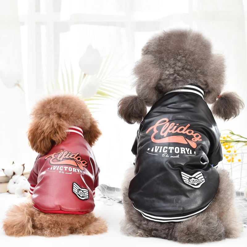 Waterproof Leather Dog Jacket Winter Puppy Costume With Fur Warm Clothing For Pet Animal Cat Chihuahua Yorkshire French Bulldog