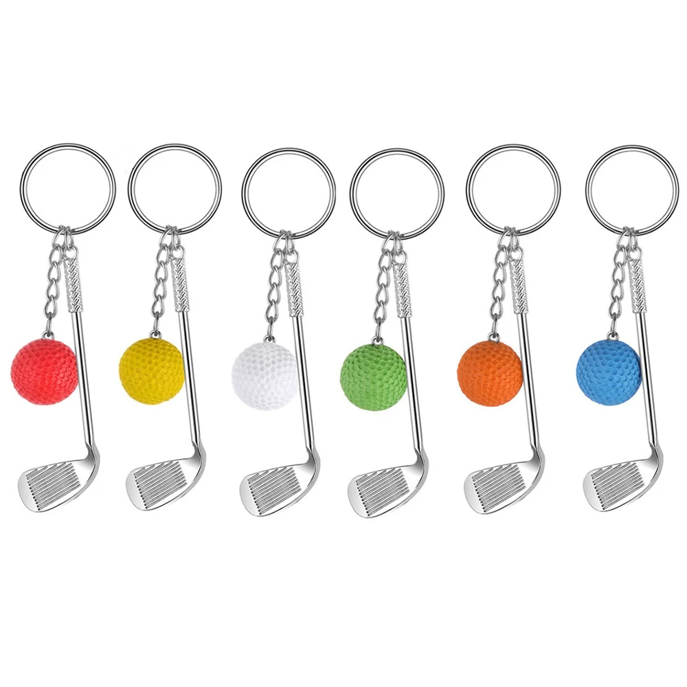 Mini Golf Racket Ball Pendant Keychain Creative Car Metal Key Ring Holder Clasps Split Keyring Women Men Sports Clubs Decor Gift