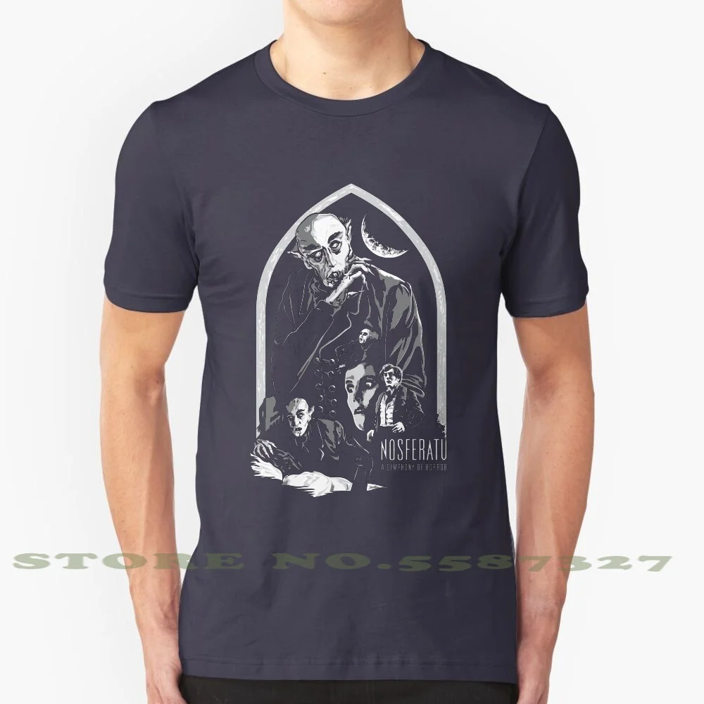 Nosferatu 100% Cotton T-Shirt Nosferatu Horror Vampire Dracula Movie Black White Symphony Vintage Retro