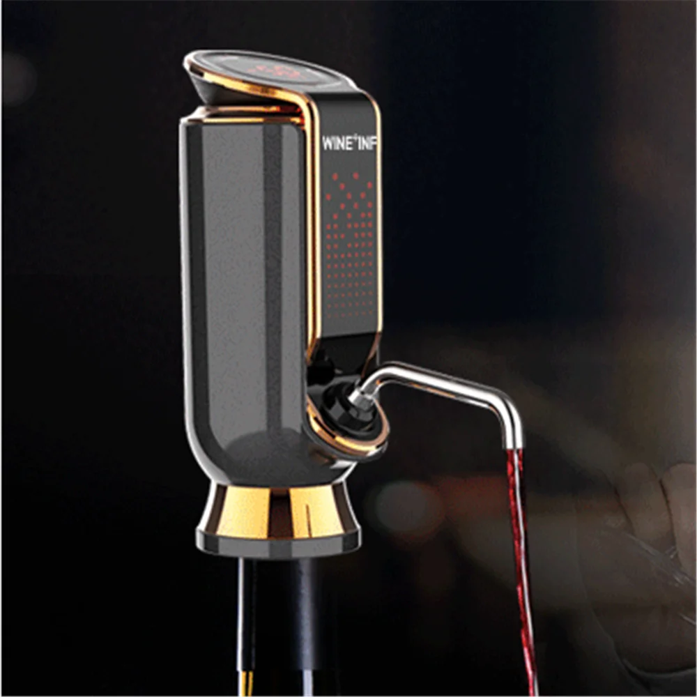 

Auto Electric Red Wine Decanter Vacuum Fresh-keeping Wine for 10 Days Quick Whiskey Aerator Adjustable Wine Output Tools USB