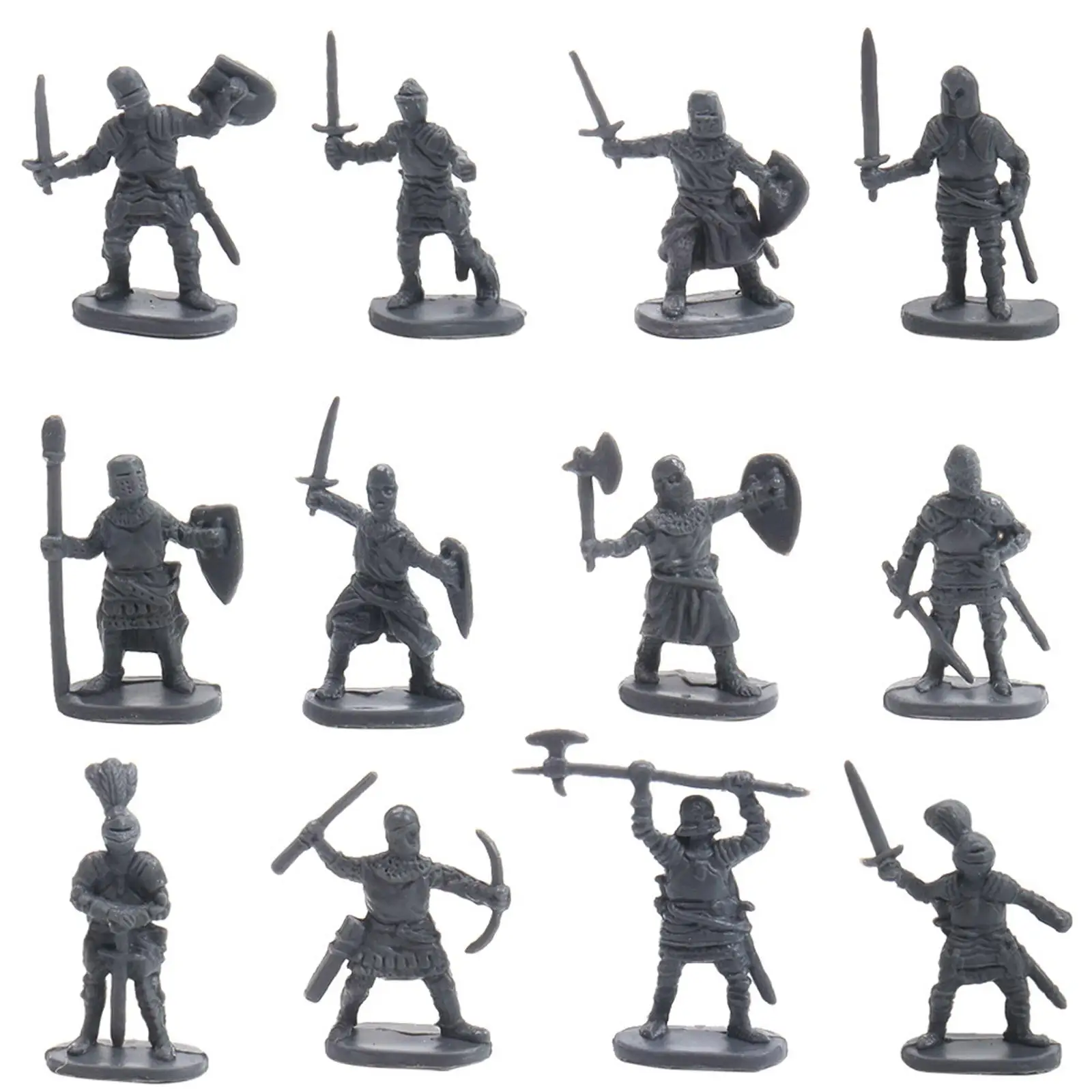 200x Plastic Medieval Knight Soldier Army Men Action Figure Army Swordman Dioramas Gift Role-Playing Layout for Kids