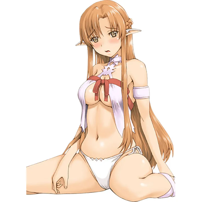 Creative Sword Art Online Sexy Girl Yuuki Car Sticker Accessories Vinyl PVC 13cm*10cm Motorcycle Windshield Car Styling Decal