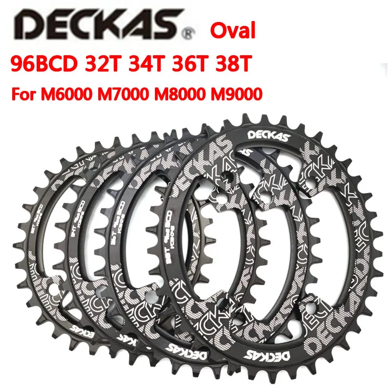 Deckas Oval 96BCD Chainring MTB Mountain 96BCDS Bike Bicycle 32T 34T 36T 38T Crown Tooth Plate Parts For M7000 M8000 M4100 M5100 image 2