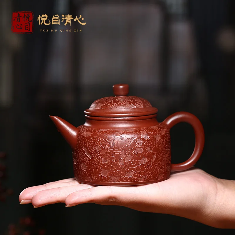 |Pleasing to the eye blessed are yixing undressed ore recommended pure manual teapot tea tea set dragon's clock