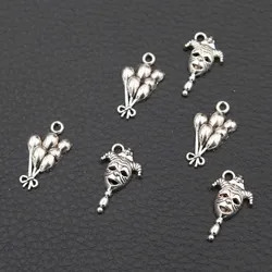 30pcs Funny Circus Metal Pendants, Circus Charms, Clown Charms, Balloon Charms, DIY Retro Jewelry Accessories Unisex A2198