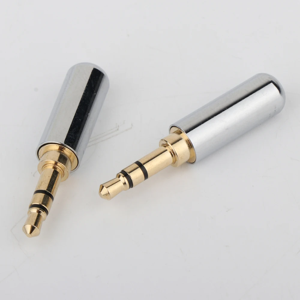 

6Pcs 3.5mm Plug Audio Jack Connector 3 Pole Gold-Plated Metal Earphone Adapter Soldering for DIY Stereo Headset Earphone