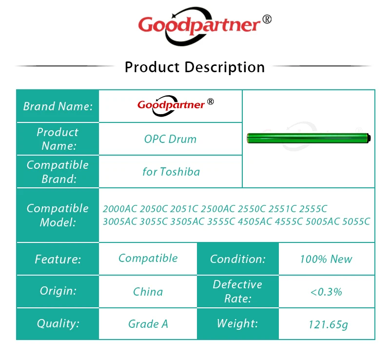 10X ODFC50 ODFC30 OPC Drum for TOSHIBA 2000AC 2050C 2051C 2500AC 2550C 2551C 2555C 3005AC 3055C 3505AC 3555C 4505AC 4555C 5005AC