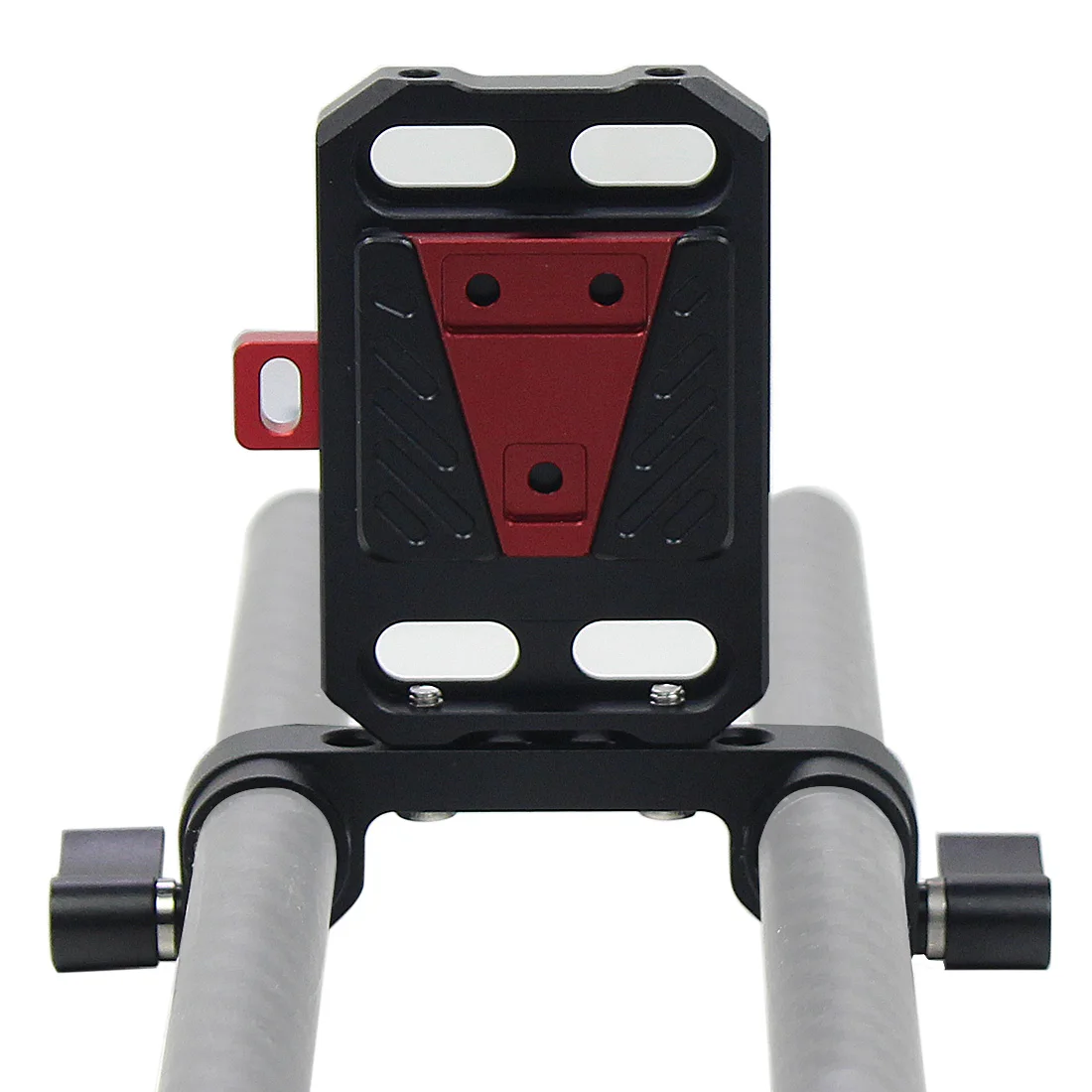Aluminium-Schnellwechsel-V-Lock-Akku-Montageplatte mit 15-mm-Stangenklemme für Fotografie-DSLR-Kameras, Rig-Schiene und Follow-Focus-System – Detail 19