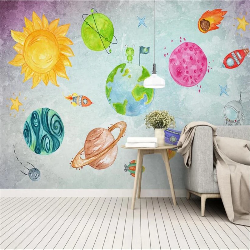 beibehang custom Space universe wallpaper for children room TV background 3D mural wall paper mural wall decorations living room