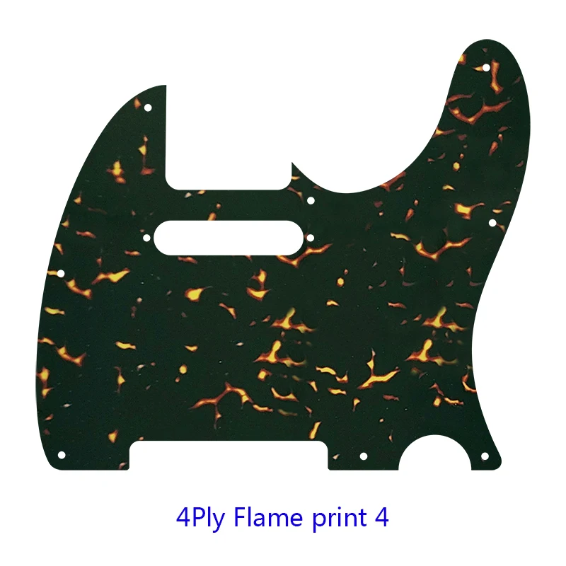 Pleroo Guitar Parts - For USA / Mexico FD 8 Screw Holes Standard Tele Guitar Pickguard Scratch Plate Replacement Flame Pattern