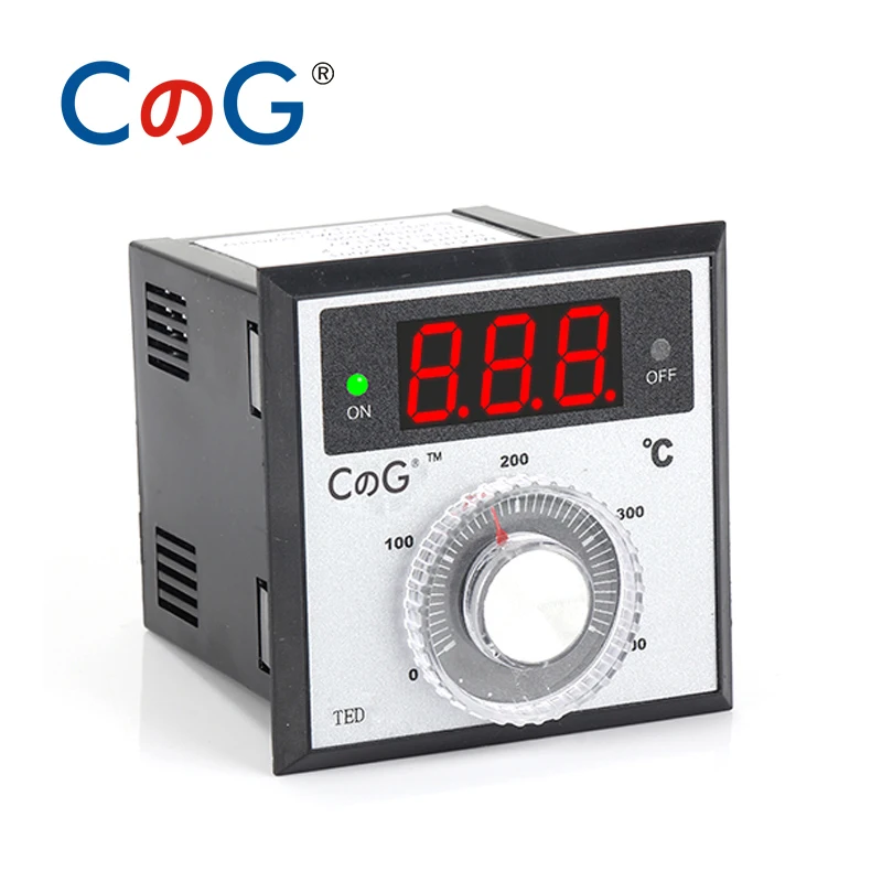 TED 72*72mm K J PT100 Type AC220V 110V 24V 380V Knob 0-100 300 400 600 Degree Digital Thermostat Powered Temperature Controller