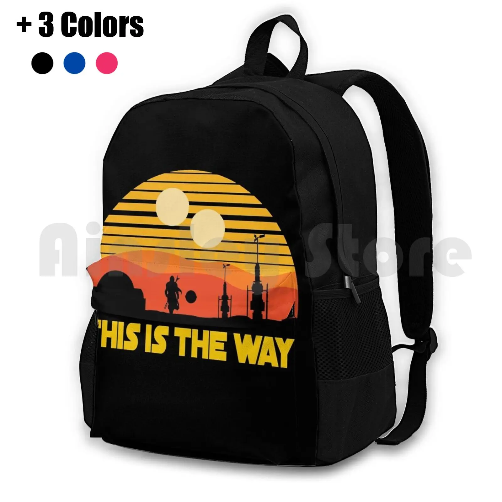 This Is Vintage Sunset Outdoor Hiking Backpack Waterproof Camping Travel The Tatooine Skywalker I Have Spoken Baby Seagulls