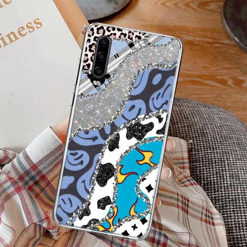 Same Paragraph Leopard Masonry Phone Case For Huawei P30 P20 P10 P40 P50 Mate 40 30 20 10 Pro Lite + Soft Cover House Coque Fund