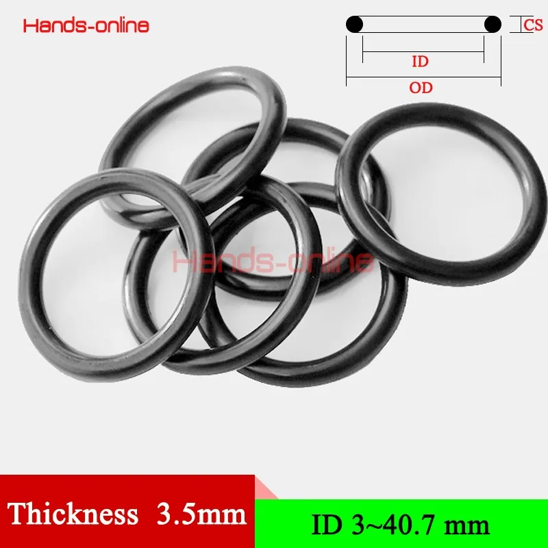 

NBR 70 Rubber Ring Gasket Thickness 3.5mm/0.138" Replace Gas Oil Water proof O ring seal ID 3-40.7mm/0.118-1.602" O-rings seals