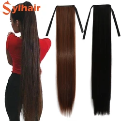 Long Straight Pony Tail Synthetic Hair Fiber 80cm Drawstring Extensions Fake Tail