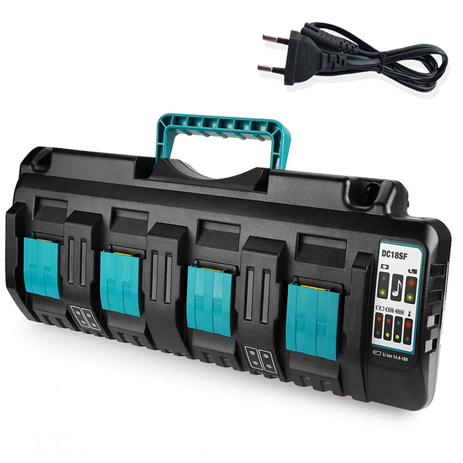 DC18SF 4-Port Fast Optimized Charger 14.4V 18V Li-ion 3A Output Charger For Makita BL1830,BL1430,DC18RC,DC18RD with USB port