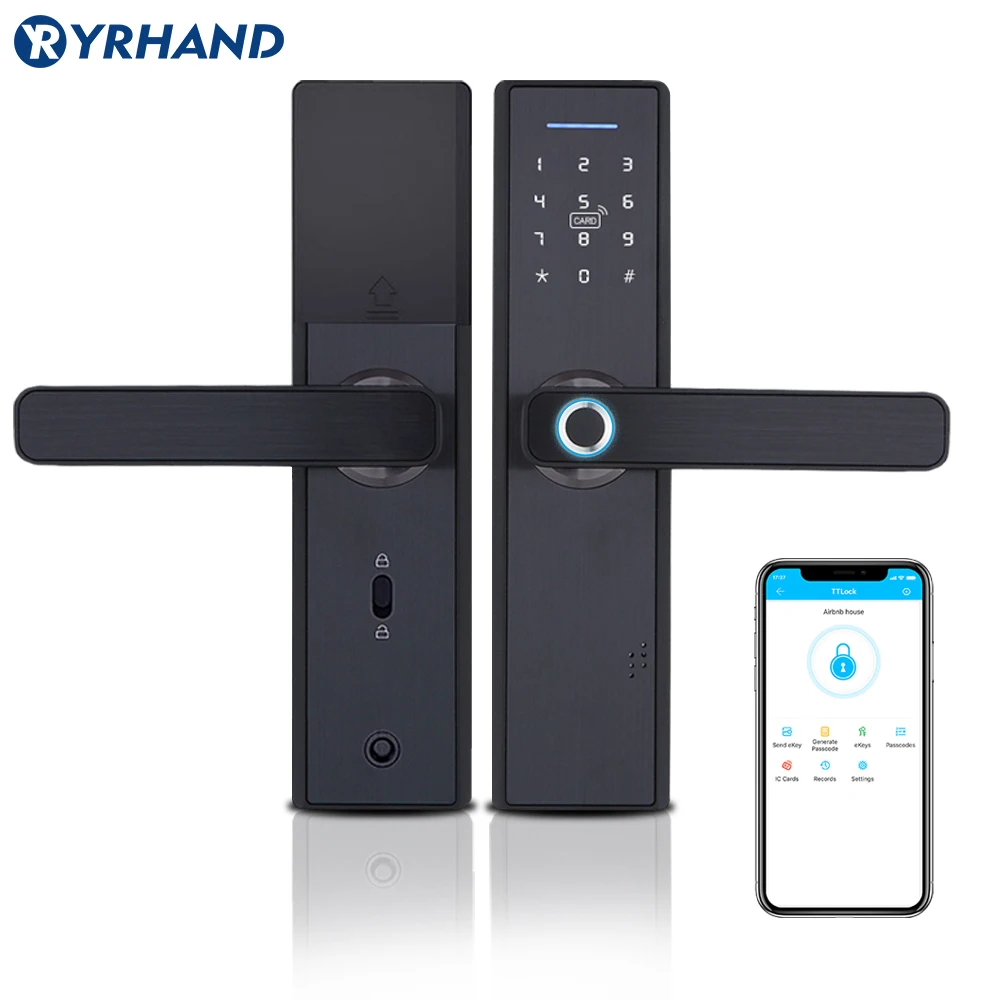 TT lock app WiFi Smart Fingerprint Door Lock, Electronic Door Lock,Smart BLE Digital APP Keypad Code Keyless Door Lock For Home