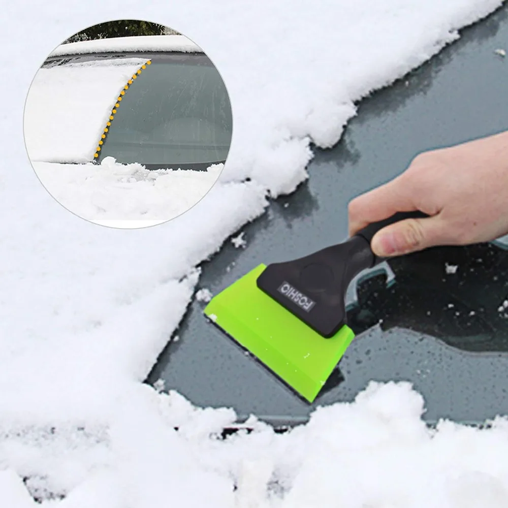 FOSHIO Rubber Blade Handle Scraper Car Wash Tool Wrap Vinyl Glass Tinting Kitchen Cleaning Squeegee Window Ice Snow Water Wiper