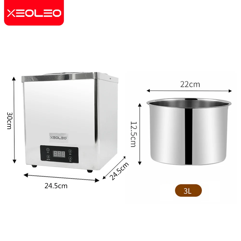 Xeoleo 3L หม้อต้มไข่มุกสำหรับการค้าหม้อต้มไข่มุกทรงกลมทำจากสเตนเลสสตีลสำหรับชาไข่มุกทาโร่หม้ออาหารสาคู