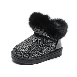 Kids Snow Boots 2023 Winter New Boys Snow Boots Girls Princess Boots Warm Thick Cotton Fluffy Fur Classic Anti-slipper Rubber