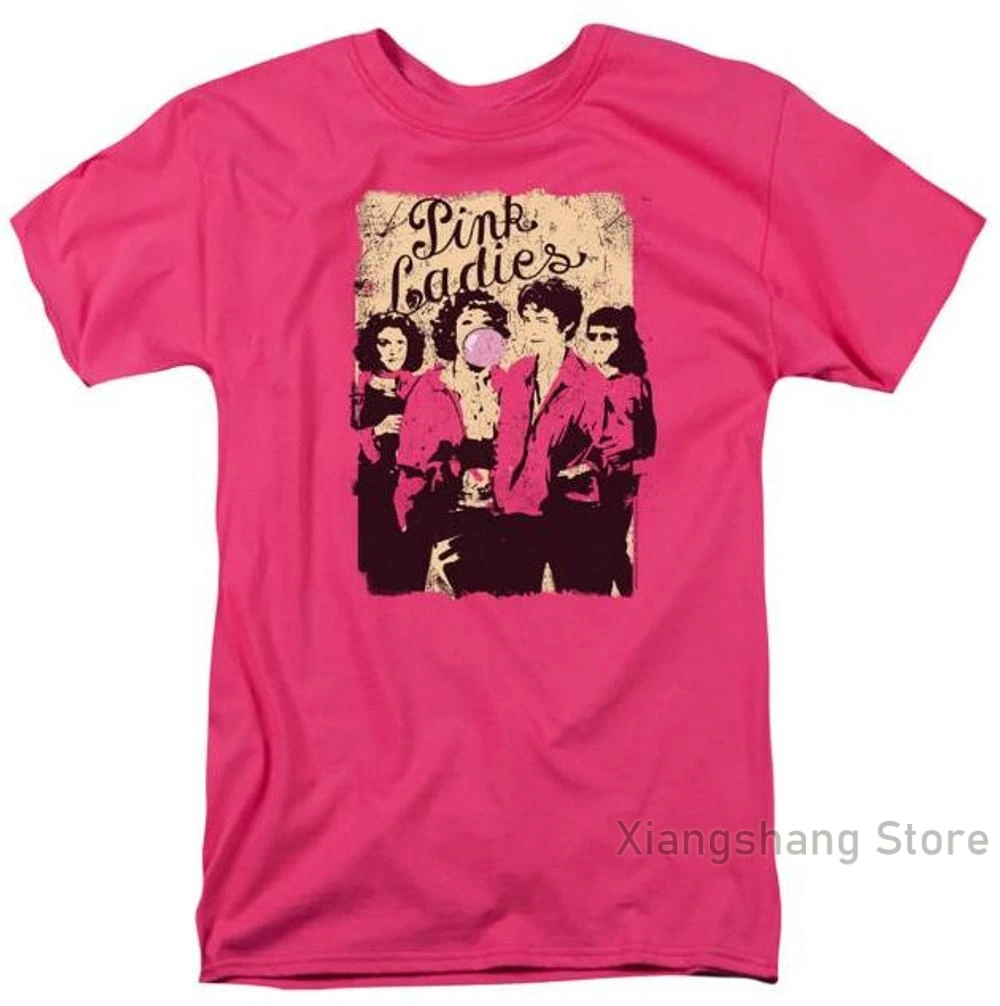 Grease Movie Pink Ladies Rizzo Frenchy T-Shirt cotton casual Men t shirt Women's tee shirts tops