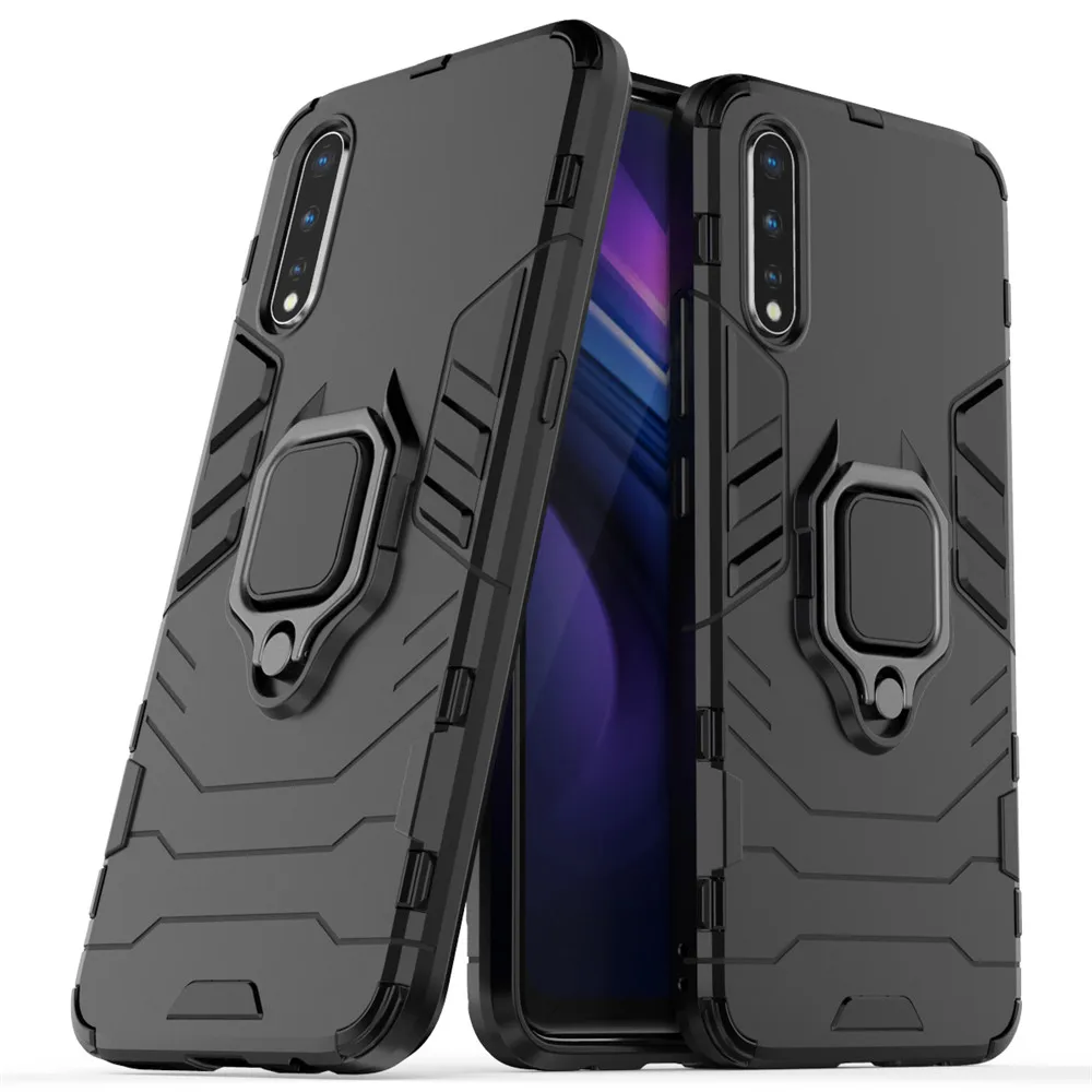 For Vivo V17 Neo Case 6.38 inch Luxury Ring Back Cover Stand Armor Shockproof Case For BBK vivo V17 Neo V17Neo Full Phone Cases