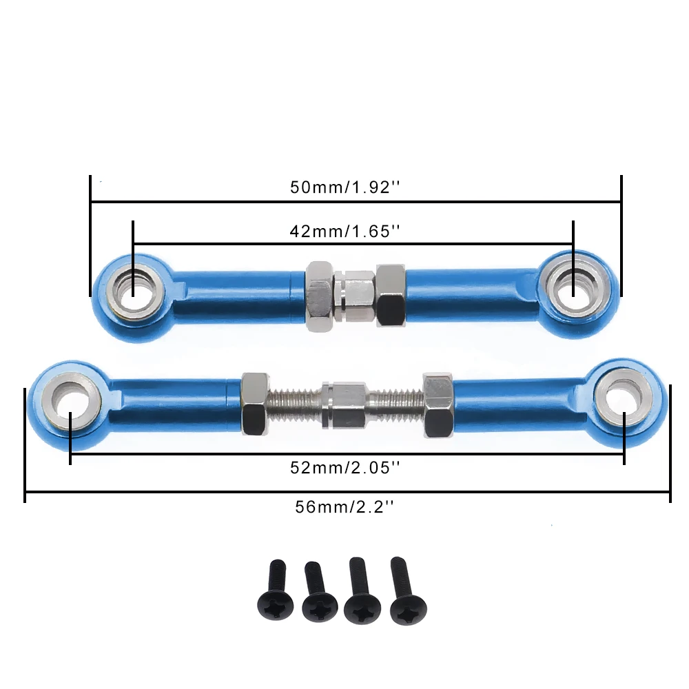 Alloy 2pcs front suspesnion turnbuckle tie/link rod M3 for rc hobby model car 1-14 Wltoy 144001 buggy option parts hop-ups parts