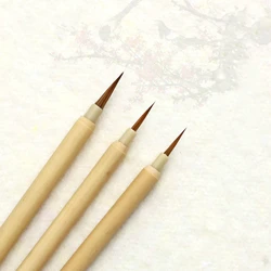 Chinese Calligraphy Brushes Chinese Watercolor Oil Painting Fine Line Brushes Weasel Hair Hook Line Pen Regular Script Writing