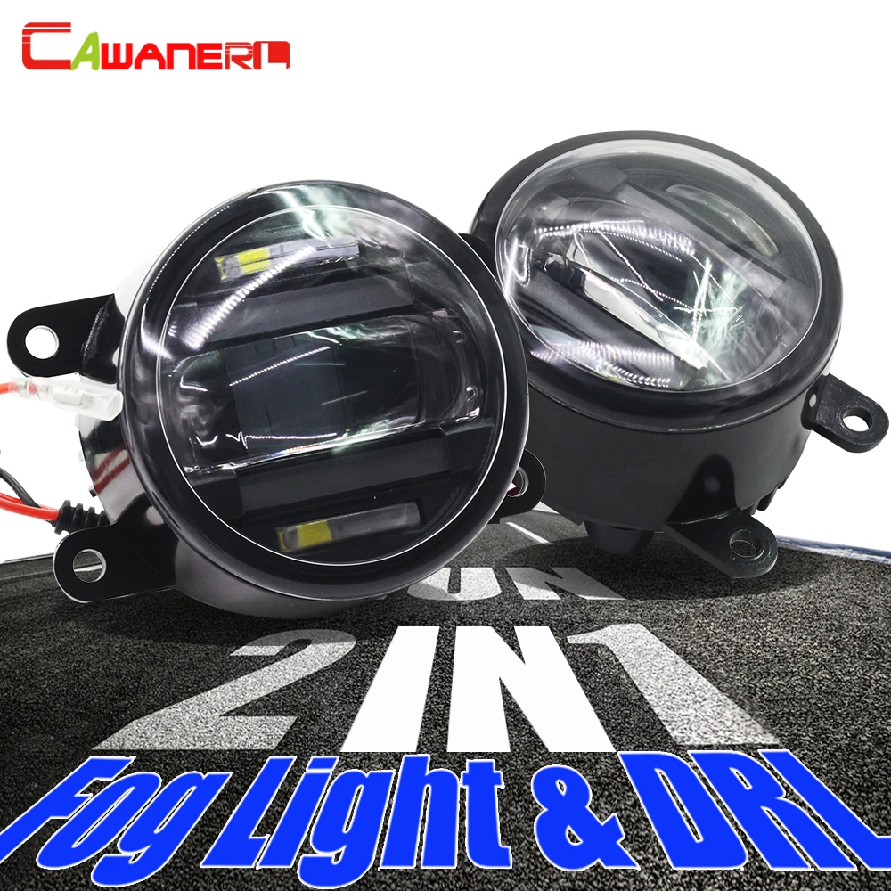 Cawanerl For Ford Focus Fiesta Fusion Mustang C-Max Ranger Explorer Falcon 2 X Car Styling LED Fog Light Daytime Running Lamp