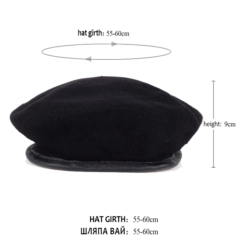 2019 new autumn and winter fashion men\'s and women\'s outdoor breathable pure wool beret