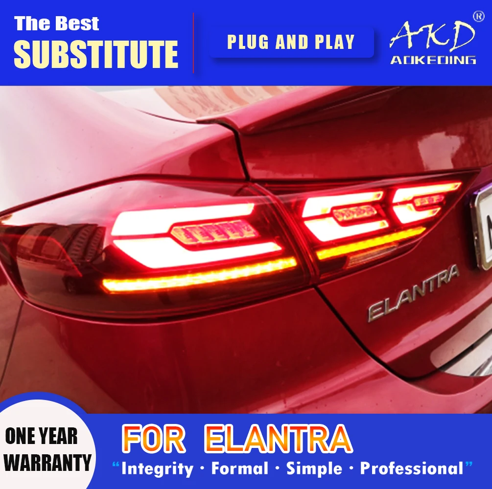 

Задняя фара AKD для Hyundai Elantra светодиодный Tail 2016-2021 Elantra задний противотуманный сигнал поворота Автомобильные аксессуары