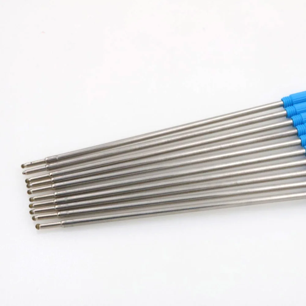 High Quality Brand 10pc metal stytle Blue Ballpoint pen Refills School Office Stationery