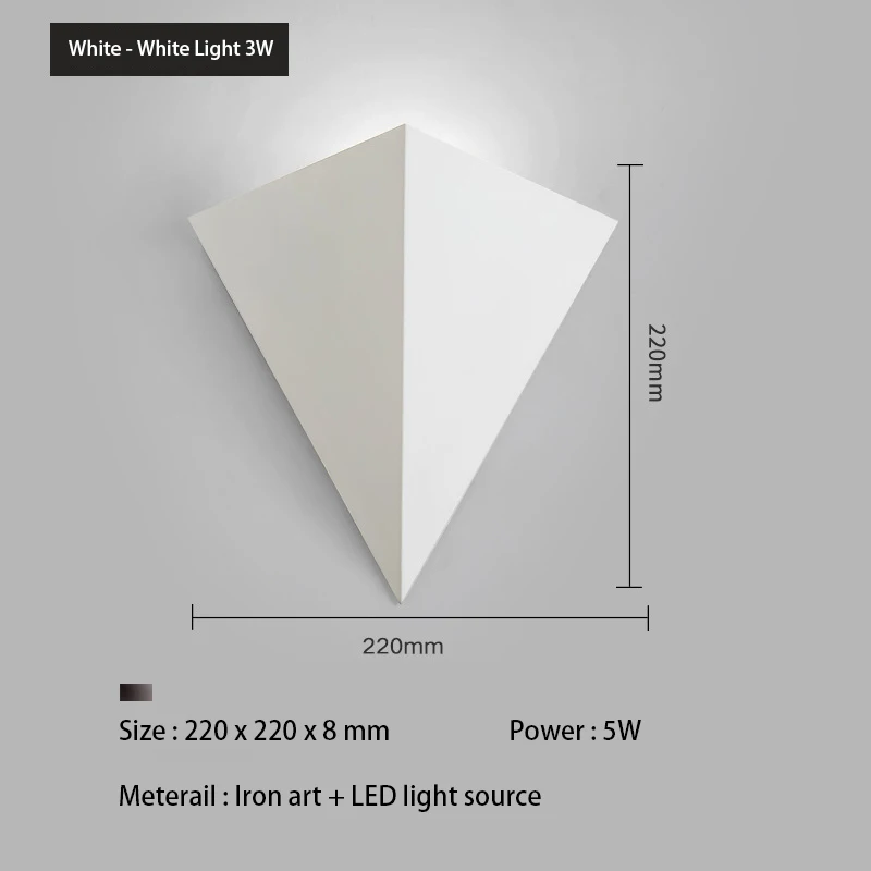 Imagem -04 - Luminária de Parede em Forma de Triângulo Moderno Minimalista Estilo Nórdico Iluminação Criativa Geométrica para Sala de Estar Ambientes Internos