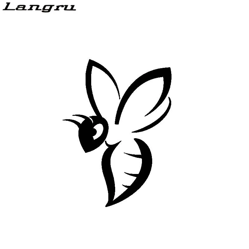 Langru 10CM*13.6CM Delicate Beautiful Minimalist Bee Elegant Artistic Dazzling Vinyl Decal Car Sticker Accessories Jdm