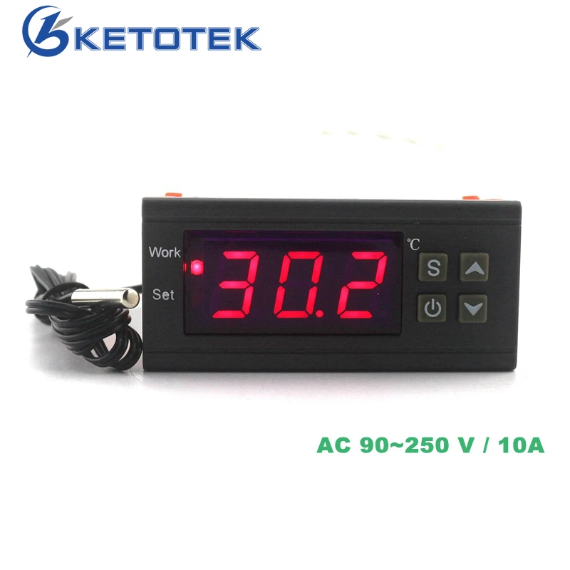 110V 220V 12V Digital Thermostat Temperature Controller Regulator Thermoregulator For Incubator Heating Cooling Control -50~110