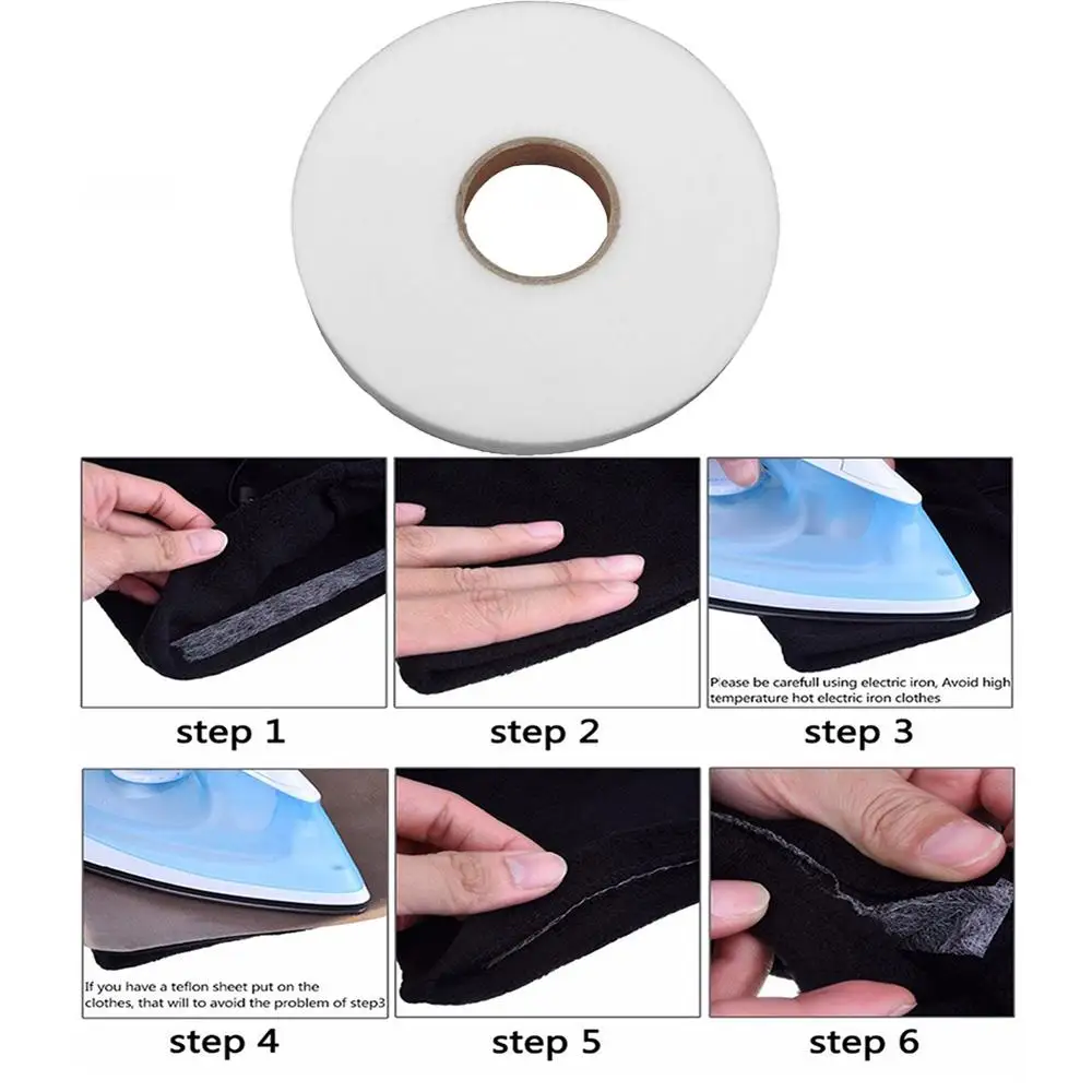White Double Sided Sewing Accessory Adhesive Tape Cloth Apparel Fusible Interlining Fabric Tape