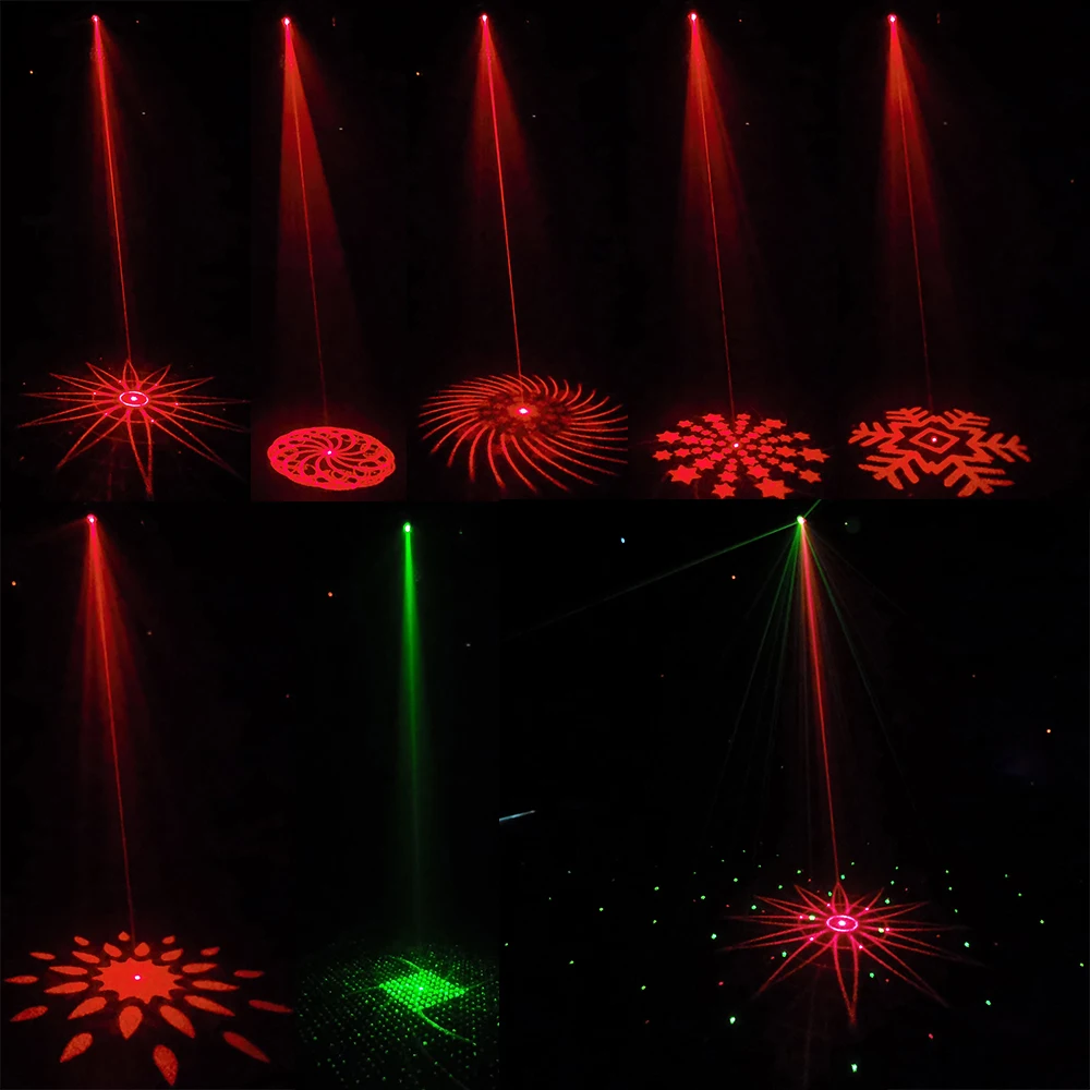 with remote control and 5 control modes multi-function 4in1 effect light party light led spot light gobo pattern laser strobe